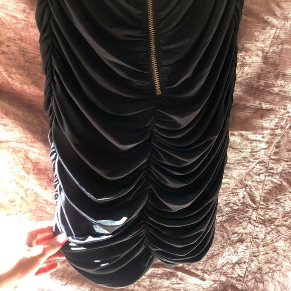 Black Multi-Color Sequined Ruched Tube Dress - Picture 5 of 8